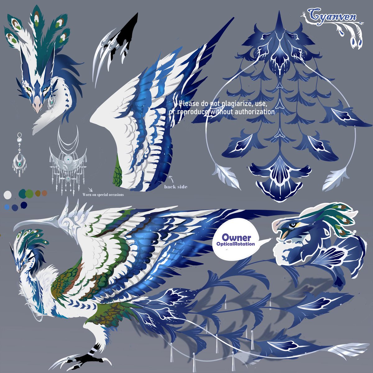 OpticalRotation's tweet image. [oc] Peacock

The design draws inspiration from peacocks, batik, and silver jewelry^^