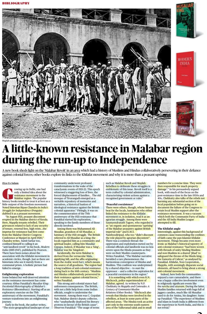 imRavikantYadav's tweet photo. A little-known resistance in Malabar region during the run-up to independence
:An Insightful article by Mr Ziya Us Salam
@ziyaussalam
#Malabar #Resistance #PeasantMovement #History
#Hindu #Muslim #Unity
#Colonialism #British
#MoplahRebellion #MalabarRevolt
#UPSC https://t.co/2yhbSckkRU