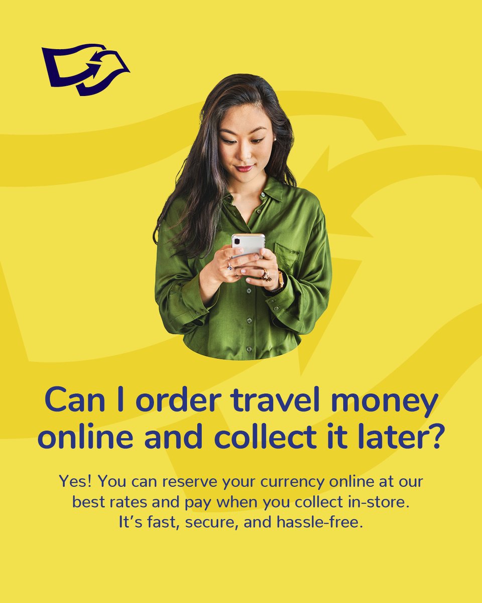 AccessBureaufx's tweet image. 💻 Reserve your travel money online and collect in-store at your convenience! Fast, secure, and at our best rates — hassle-free every time. 💷✈️
#ClickAndCollect #TravelMoney #AccessBureau