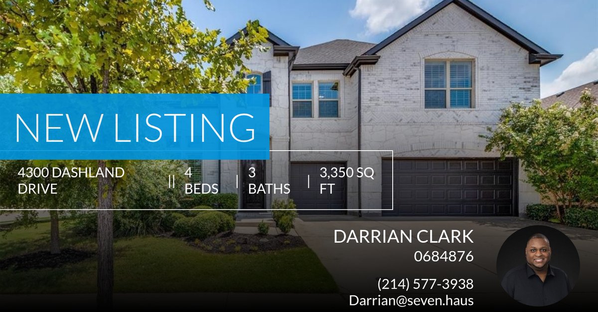 dclarktx85's tweet photo. 📍 New Listing 📍 Take a look at this fantastic new property that just hit the market located at 4300 Dashland Drive in Celina. Reach out here or at (214) 577-3938 for more information https://t.co/J3PApNT0k2 https://t.co/uG3wqYi5uV
