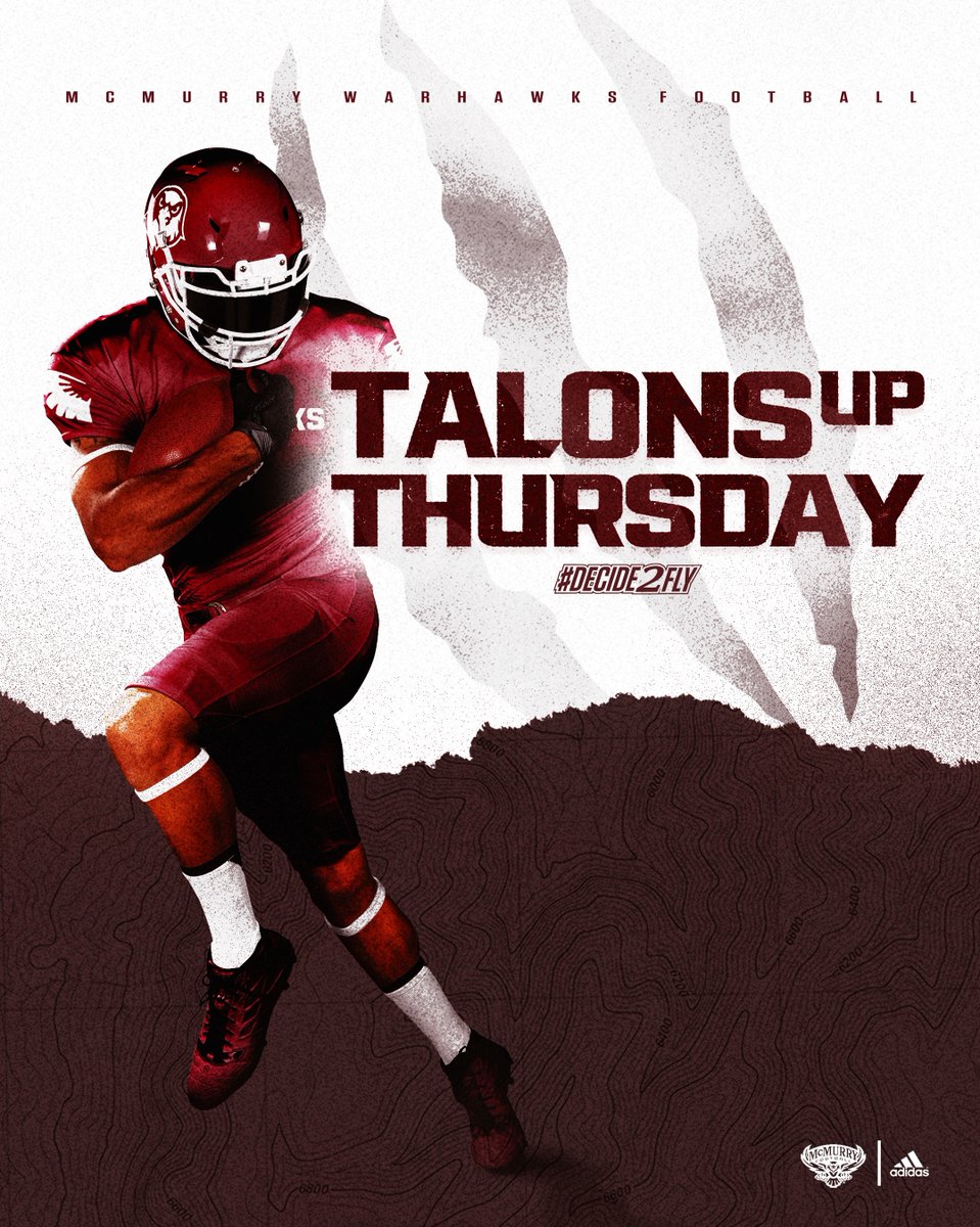 McMURRYFOOTBALL's tweet photo. It's Thursday!!!
Future War Hawks send us your film. We look forward to building a relationship with you and getting you on campus at some point soon!
Offers going out today!
#WarHawksFAW
#TalonsUpThursday https://t.co/tRPvAEwRPM
