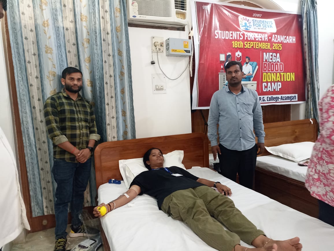 abvp_azamgarh's tweet image. On the account of Mega Blood Donation Camp organized by Students For Seva, Azamgarh Team, organised a Blood Donation Camp in Shibli National College P.G. Azamgarh.

#StudentsForSeva sibhli