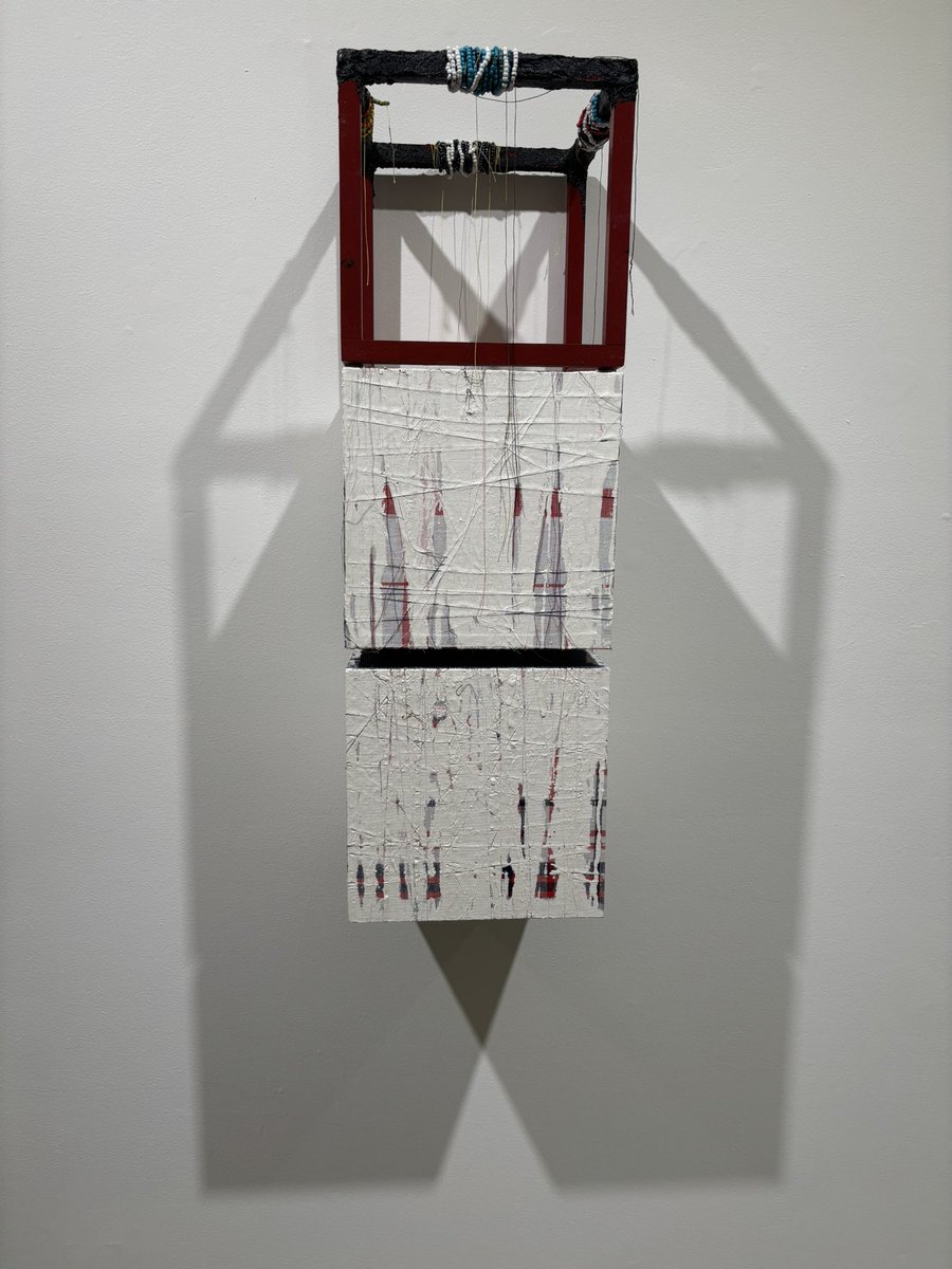 At the Fridman Gallery, Remy Jungerman’s exhibit Blue Obia shows, through geometric patterns and Saamaka textiles, the precision and complexity of Caribbean obeah practices #caribbeanart