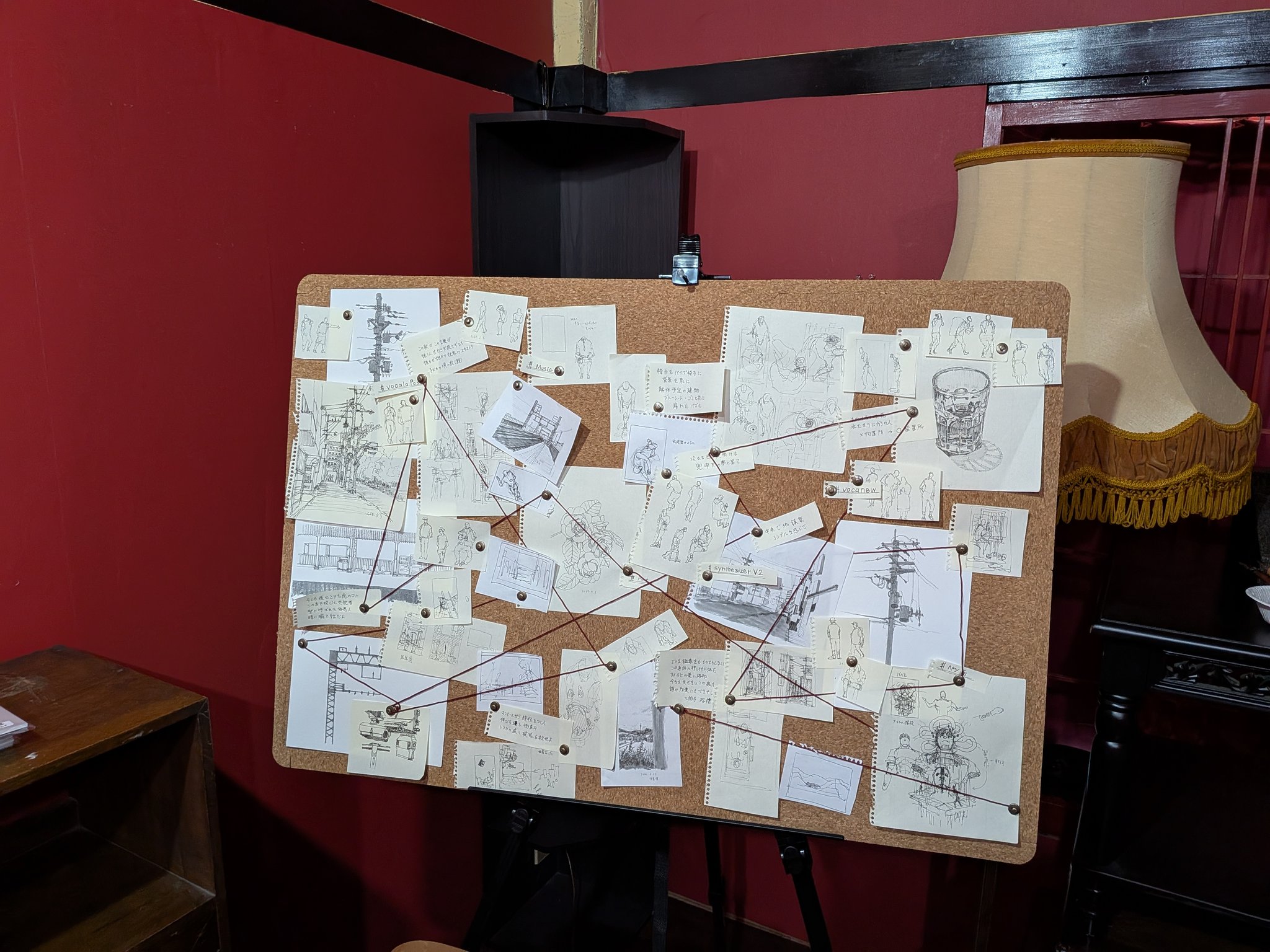 作者不詳　ペン画 博衣こより SEC サイン入り ホロカ キュリアスユニバース 博衣
