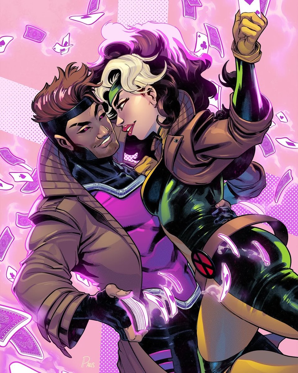 Rogue &amp; Gambit

Artwork by: <a href="/ParisAlleyne/">Paris Alleyne</a>