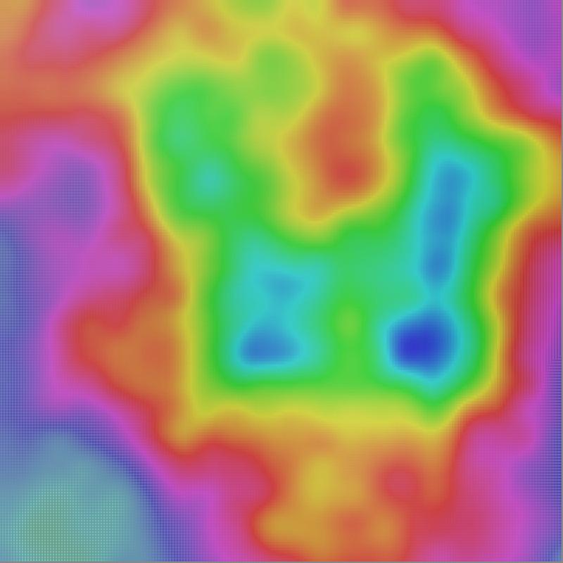 deconbatch's tweet image. ノイズフィールドに虹を乗せてみる。🖼️🌈
#ImageProcessing #Processing #creativecoding