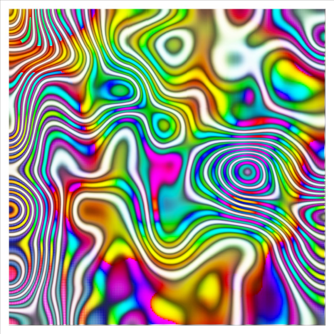 deconbatch's tweet image. ノイズフィールドに虹を乗せてみる。🖼️🌈
#ImageProcessing #Processing #creativecoding