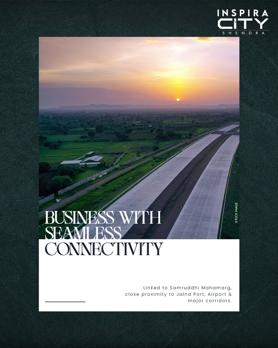 InspiraRealty's tweet photo. Move goods, ideas, and opportunities without limits.
 Inspira City connects you to the Samruddhi Mahamarg, Jalna Dry Port, the airport, and key industrial corridors—powering business with seamless connectivity from day one.

#InspiraCity #ChhatrapatiSambhajiNagar https://t.co/G0PCYkSb8a