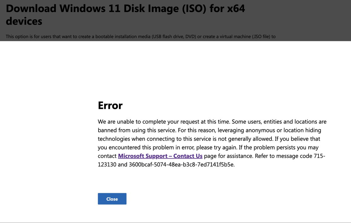 slistudiosmiami's tweet photo. @Windows Trying to upgrade to W11, keep getting the error: 715-123130 and 3600bcaf-5074-48ea-b3c8-7ed7141f5b5e

Please advise. https://t.co/2Z7QJr4dck