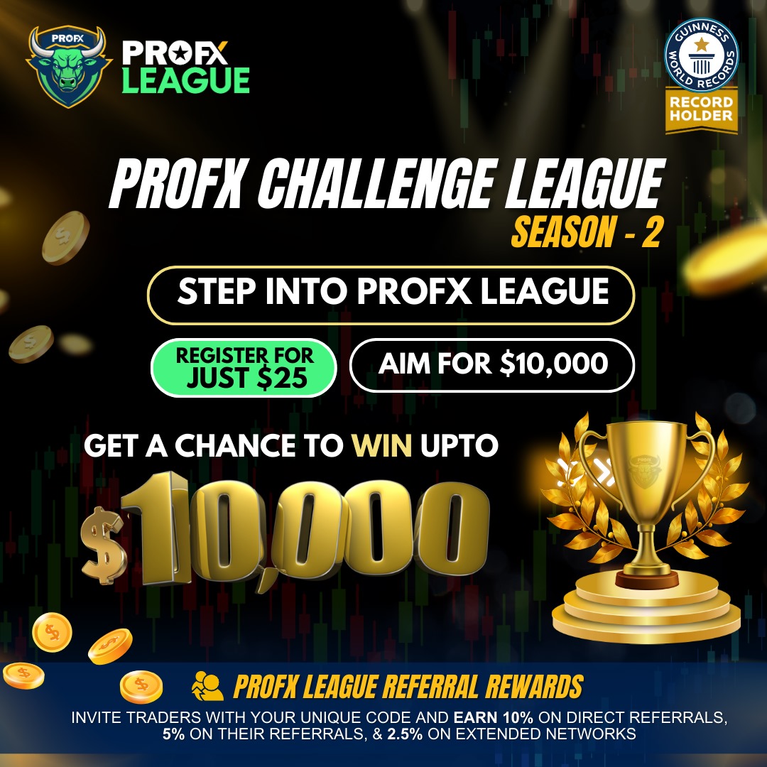 Where trading meets competition at scale?

 📍 Online, hosted from Dubai | • Registrations Opened: September 1, 2025 
• Pre-League Contests: From September 10, 2025 
• Grand Finale – Main League Event: October 8, 2025 (UAE time, UTC+4)

ProFX League is back with a new season —