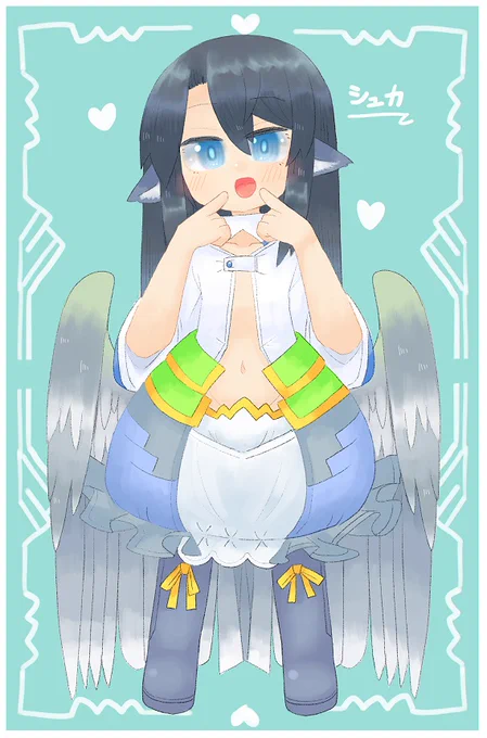 今月16枚目!おくちアピールするシュカちゃん! シジュウカラがモチーフの鳥族です!