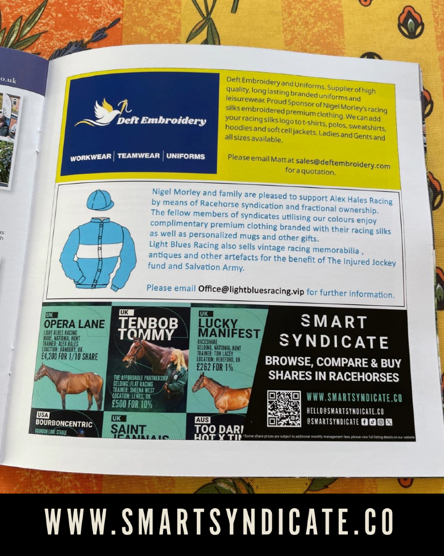 SmartSyndicate_'s tweet image. Great to support Alex Hale&apos;s yard open day and advertise in their brochure alongside the new Light Blues Syndicate, who have just listed their second horse with us. Good doing business with you 🤝

#racehorseownership #horseracing #horseracinguk #smartsyndicate #countrylife