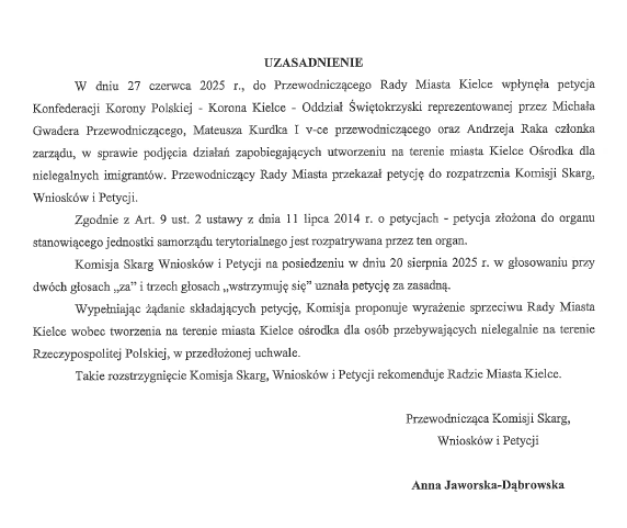 Walka daje rezultaty ‼️
Nie będzie imigrantów w Kielcach,
Rada Miasta Kielce i jej przewodniczący Pan Karol Wilczyński przyjęli uchwałę w sprawie rozpatrzenia petycji <a href="/KoronaKielce33/">Korona Świętokrzyskie</a>  i Konfederacja <a href="/KoronyPolskiej/">Konfederacja Korony Polskiej</a> ‼️