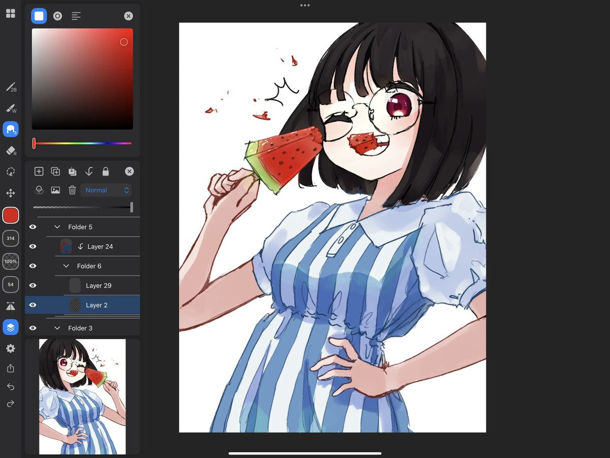 _arcturu's tweet image. 個人開発の iPad 用ペイントツール Micapaint をリリースしました!
高速な鉛筆、半径 1000px でも滑らかな水彩混色ブラシにこだわりました。線をはみ出さないブラシの新解釈として「スライムブラシ」機能も搭載しています。iPad をお持ちの方はぜひお試しください!無料です! #micapaint