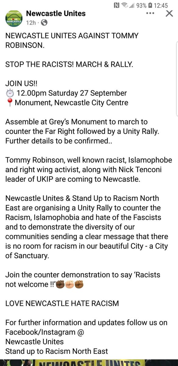 😁😁 Ooooh The Foisty Bin-Dippers are starting to rally the troops for next sat in the Toon for <a href="/NickTenconi/">Nick Marcel Tenconi</a>  &amp; <a href="/TRobinsonNewEra/">Tommy Robinson 🇬🇧</a> 
WET DREAM’s💦 for them to have two of their favs on one day.  
See yous there 💪🟣✝️ - remember personal hygiene is essential 🤢
(Notice they ain’t