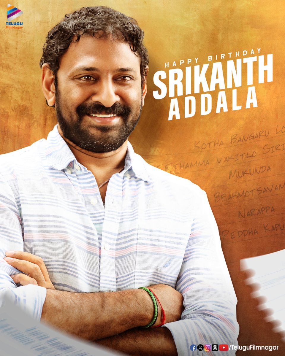 telugufilmnagar's tweet image. Here&apos;s wishing the talented filmmaker #SrikanthAddala a very Happy Birthday!🥳🎂 
We wish you a fabulous year ahead filled with happiness and success!!🤗

#HappyBirthdaySrikanthAddala #HBDSrikanthAddala #TFNWishes #TeluguFilmNagar
