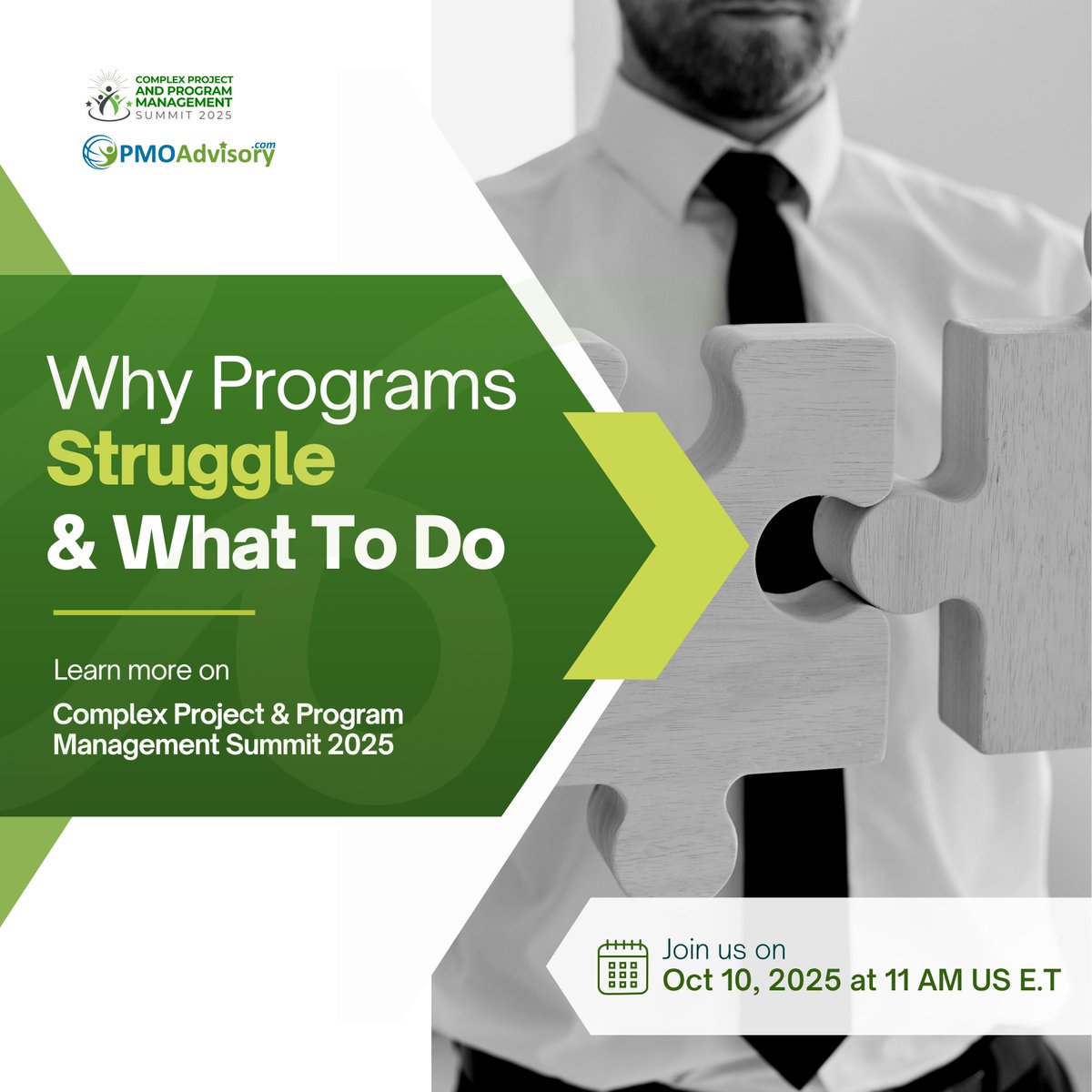 PMOAdvisory's tweet photo. Many challenges in today’s organizations—misaligned priorities, uncoordinated efforts, and failed transformations—are symptoms of insufficient program oversight. 

This summit will highlight actionable frameworks to overcome these issues. 

https://t.co/77cdhnp8Ae https://t.co/PewXFLcrPG