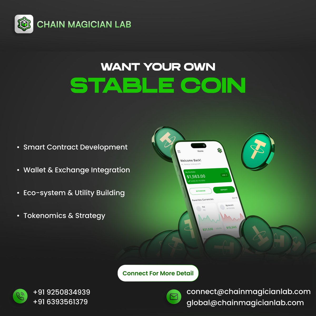 magician_l6117's tweet image. 💡 Want your own stablecoin like USDT, USDC, or DAI?
We build secure, scalable, and compliant stablecoins backed by fiat, crypto, or real-world assets specific for you business.

DM us OR Call us on 
+91-9250834939

#StablecoinDevelopment #CryptoSolutions #Web3Innovation