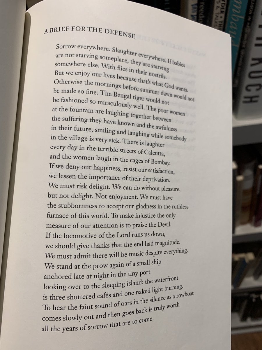 Jack Gilbert, opening poem from “Refusing Heaven,” (2005) from “Collected Poems,” ⁦<a href="/AAKnopf/">Alfred A. Knopf</a>⁩