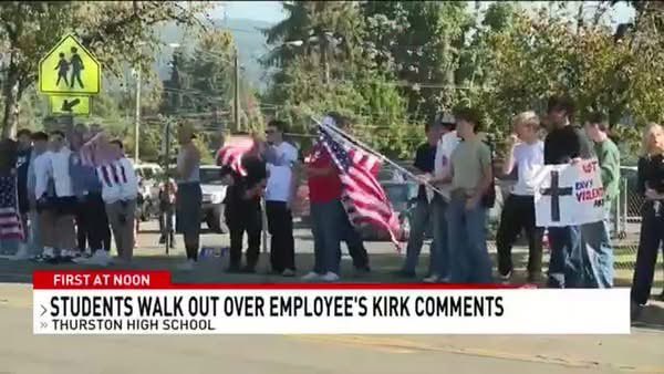 CreasonJana's tweet photo. Students at Thurston High School, in Springfield Oregon, ERUPTED in protest … walking out after a teacher's (Bobby Nove) controversial social media post making SICK remarks about Charlie Kirk’s assassination.

“We have a history of shootings here, and we refuse to normalize violence,” one student shouted.

Another dropped the hammer: “If you’re okay with murders, what else are you okay with?”

These students aren’t whispering for change — they’re DEMANDING it, and the whole community just felt the shockwave.

https://t.co/4GLx6tu4XU