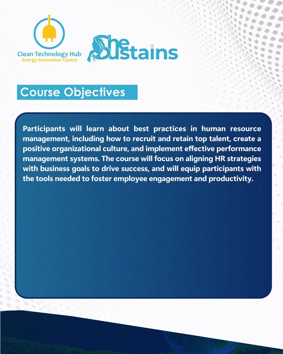 Cleantechhubng's tweet photo. SheSustains Cohort 3, Module Ten!
Tomorrow, we’ll be diving into Human Resource Management with our seasoned HR leader and entrepreneur, Mrs. Leticia Mogbana.
🗓️ Date: Friday, 19th Sept. 2025
⏰ Time: 10:00 AM
🎤 Moderator: Bimbo Ajayi
#SheSustains #CleanTechnologyHub https://t.co/vur0CDtWAq