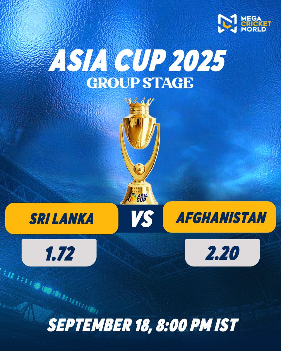 mcworldsocial's tweet image. ⚡ The clash is here – Sri Lanka 🆚 Afghanistan in the Asia Cup 2025! 🏆
The odds are out. 🔥 Who are you backing tonight? 💰

mcwlnk.co/no0k

#bettingsports #bestperformance #winnerscircle #predictions #bettingtitps