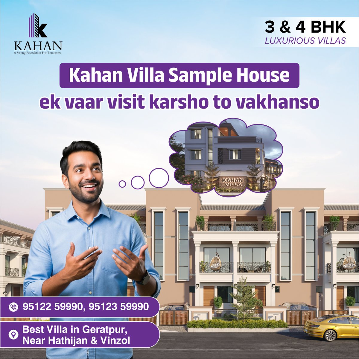 Kahanvilla's tweet image. Experience luxury living at its best with Kahan Villas.

Best 3 &amp;amp; 4 BHK Villa in Ahmedabad
Best Villa in Geratpur near Hathijan &amp;amp; Vinzol

#kahanvilla #samplehouseready #samplehouse #3and4bhk #visitsamplehouse #dreamhouse #luxuryvilla #luxurylifestyle #premiumvillas  #ahmedabad