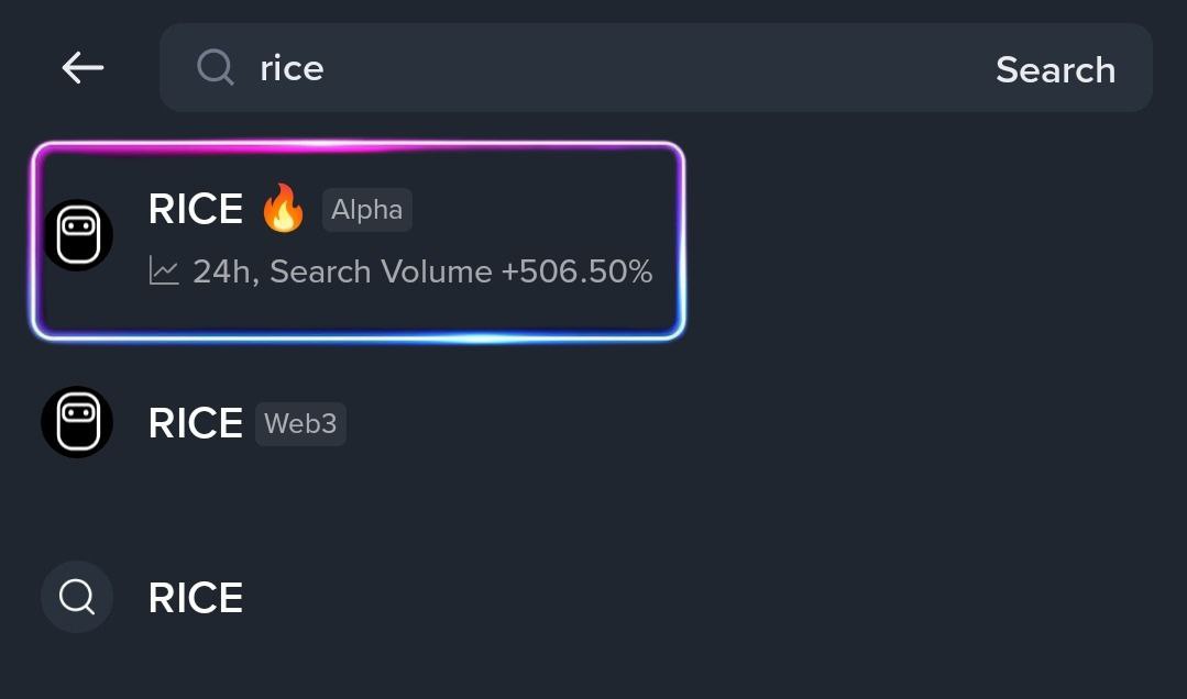 $RICE SEARCH VOLUME SKYROCKETS 500% ON BINANCE 🔥( ◉ - ◉ )🔥

More eyes. More attention. More belief in what we’re building.