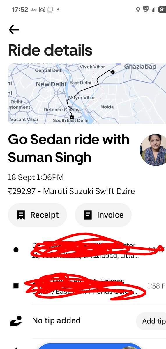 alka_emerging's tweet photo. Had a pleasant experience with @Uber_India after a long time. Booked a cab for offc, was a Lil surprised to c a woman driver's name poping up...I smiled n d journey started...it was a delightful ride for me...she was a pro... https://t.co/aOP9sl3ITQ