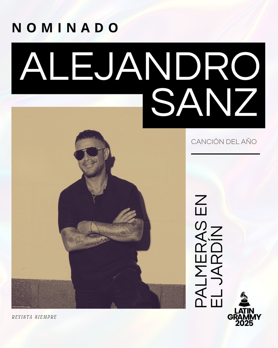 RevistaSiempre_'s tweet image. ¡Enhorabuena, @alejandrosanz! ✨❤️‍🔥💫❤️‍🔥🌟

🏆 Álbum del Año - “¿Y ahora qué?”
🏆 Canción del Año - “Palmeras en el Jardín”
🏆 Grabación del Año - “Palmeras en el Jardín”
🏆 Mejor Álbum Pop Contemporáneo - “¿Y ahora qué?”

#LatinGrammys