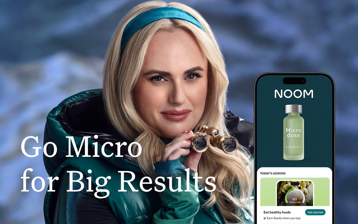 noom's tweet photo. 🚀 Exciting news: Today, we’re welcoming Rebel Wilson as our Chief Wellness Ambassador and launching a new free tier of the Noom app!

With the free tier, members get:
📱 AI-powered health insights – measure body composition using just your phone
👟 Microhabit tracking – build healthy habits through everyday actions like logging meals and reaching step goals
✨ Microwins – celebrate your progress with real-world rewards like gift cards and donations

Learn more: https://t.co/ZzjxAvHfkk