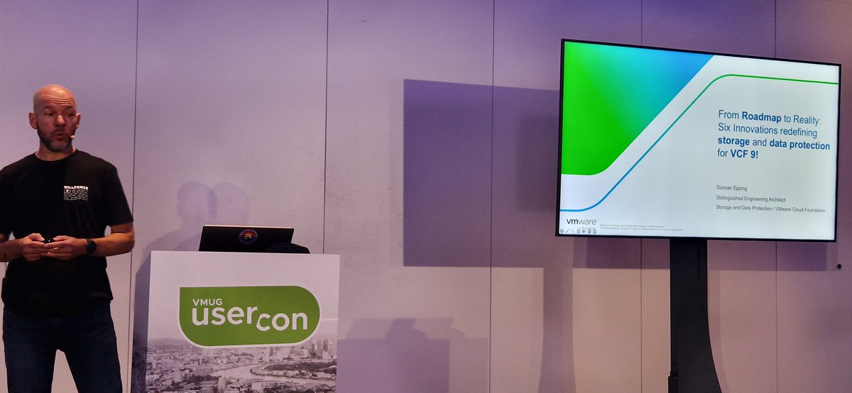 Number one storage #vSAN future, presented by number one speaker <a href="/DuncanYB/">Duncan Epping</a>.  <a href="/VMware/">VMware</a> #UserConUK.

#vexpert #vmugcz