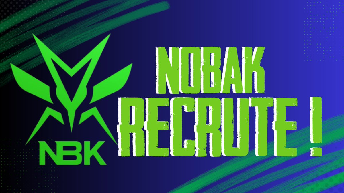 LA NOBAK RECRUTE !

Notre équipe VALORANT est à la recherche de nouveaux talents pour compléter son roster masculin !

Tu es motivé, capable de t’adapter rapidement et prêt à t’investir ?
Nos MP sont OUVERTS ! 💬

Un RT est toujours apprécié ! 💚