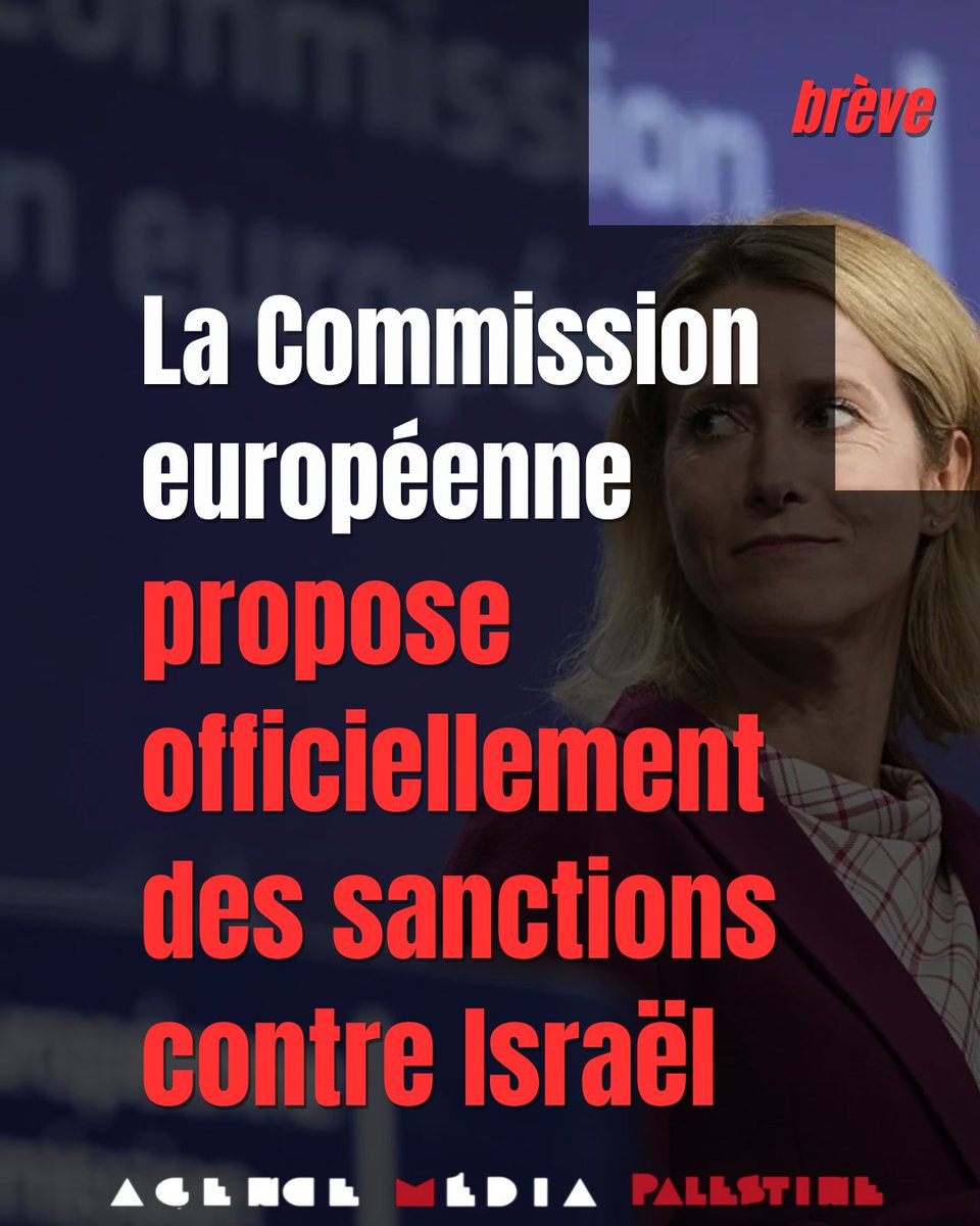 La Commission européenne a proposé hier officiellement des sanctions contre Israël, deux jours après la reconnaissance par l'ONU d'un génocide dans la bande de #Gaza. 

Par l'Agence Média Palestine, le 18 septembre 2025 : urlr.me/Nn5qum