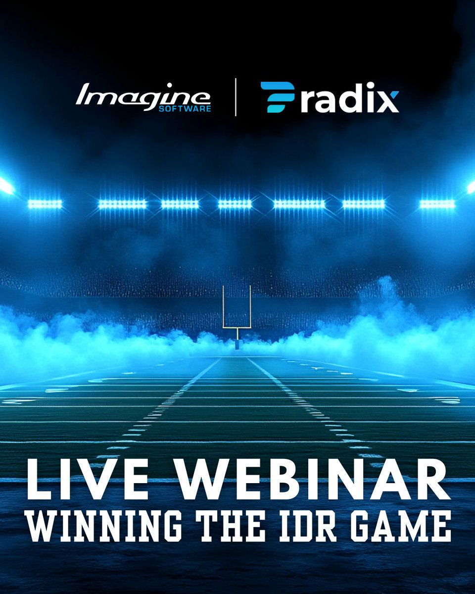 ImagineTeam's tweet image. It’s gametime!🏈 Join TODAY’S webinar with Radix to tackle #IDR + the latest #NoSurprisesAct updates. Learn winning plays for fair reimbursements &amp;amp; patient transparency. Don’t miss it: loom.ly/z_XSk-0 #imaginesoftware #radixhealth #NSA #surprisebilling