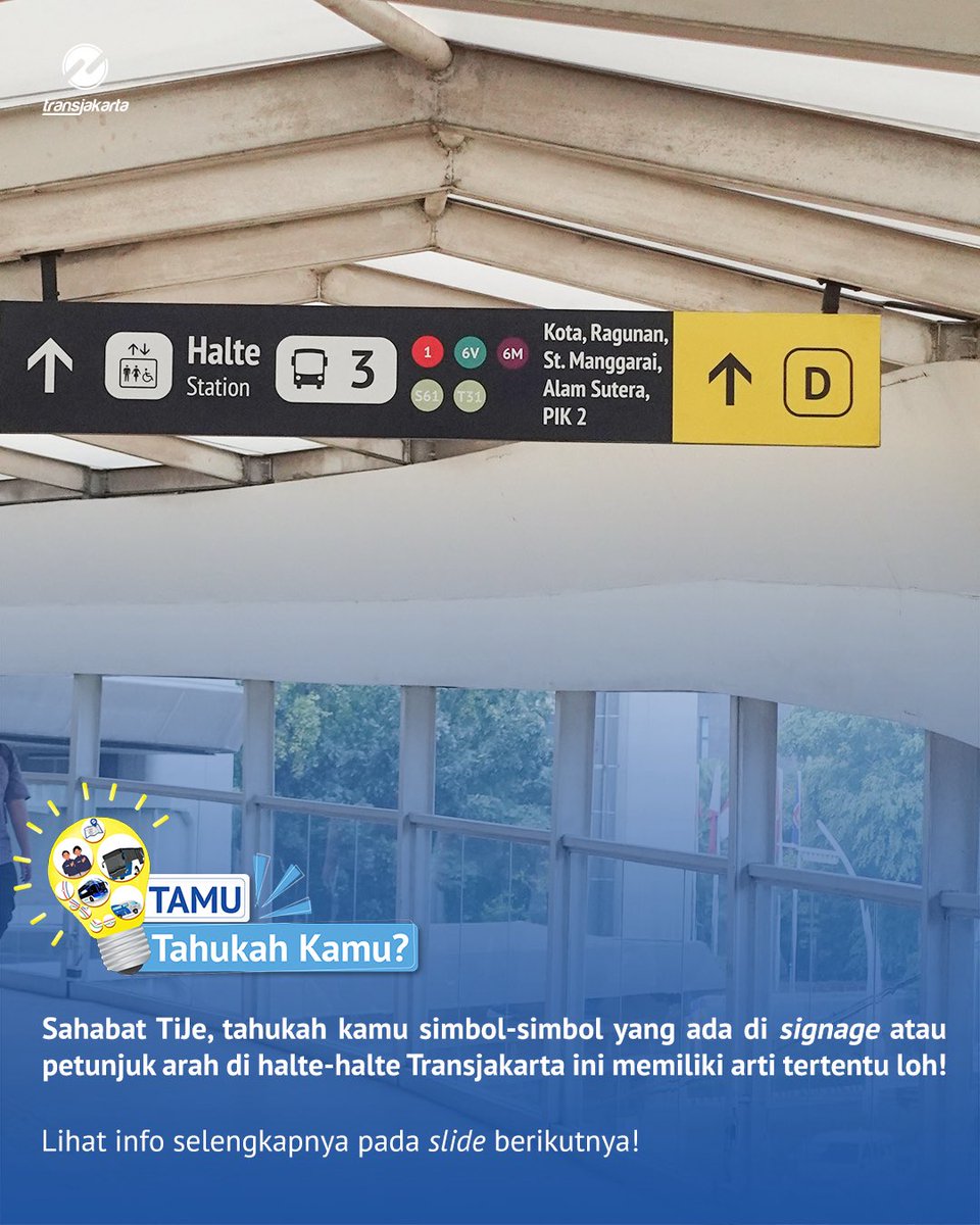 PT_Transjakarta's tweet photo. Sahabat TiJe, tahukah kamu simbol-simbol yang ada di halte-halte Transjakarta ini memiliki arti tertentu loh! https://t.co/nw3GtN1Mni