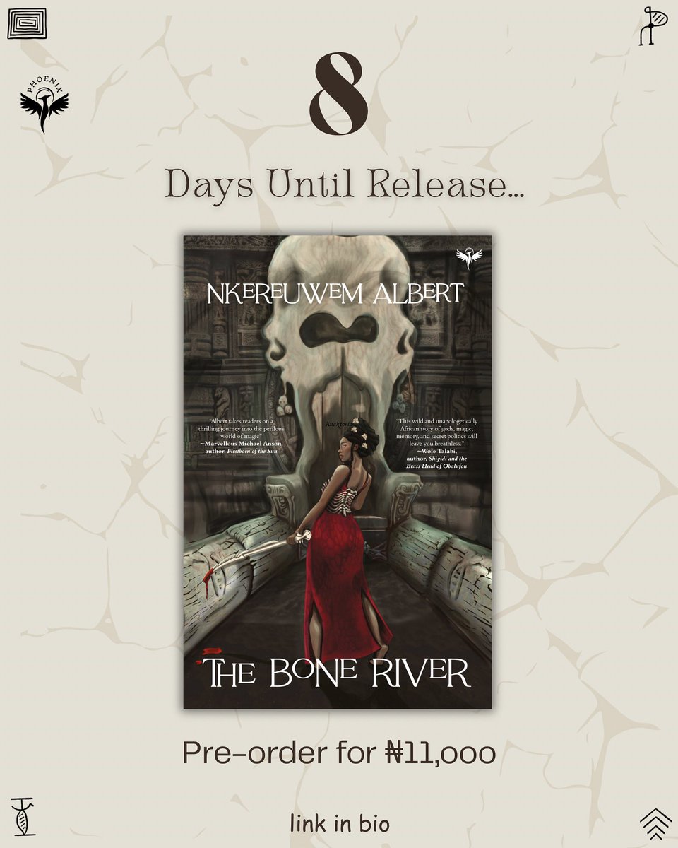 8 days until Release, what are you waiting for ?!! Preorder yours now for N11,000 ,link in bio . #ouidabooks #publishedbyouida link⬇️⬇️

tr.ee/-CtW33JfBt <a href="/nkereuwxm/">Nkereuwem - THE BONE RIVER🐍OUT NOW!</a>