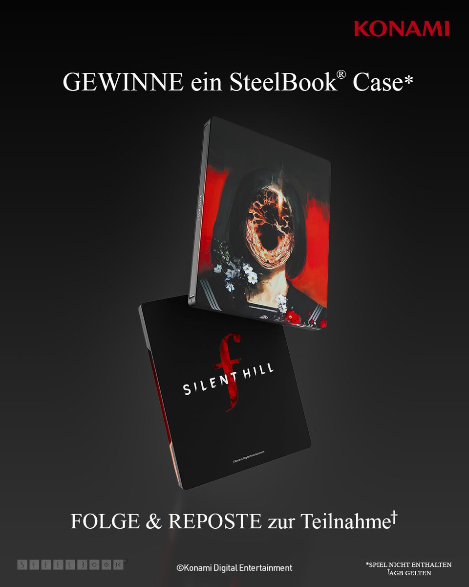 KONAMI_DE's tweet image. FOLGE uns und REPOSTE diesen Post zur Chance des #GEWINNS von einem von fünf SILENT HILL f SteelBook® Cases!

#Gewinnspiel AGBs: brnw.ch/21wVSBx

Entdecke die Schönheit im Terror, wenn SILENT HILL f am 25. September erscheint. 🌸

#SILENTHILL #SILENTHILLf #SteelBook
