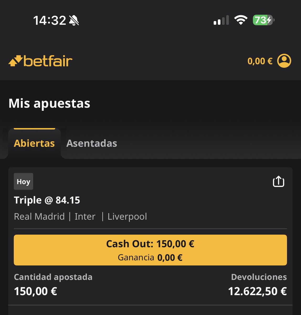 Acabo de perder los papeles, los papeles y 150€ 

La apuesta es:

Liverpool gana la Premier 
Real Madrid Gana la Champions 
Inter gana la serie A 

IBIZA 2026 IS COMMING✅