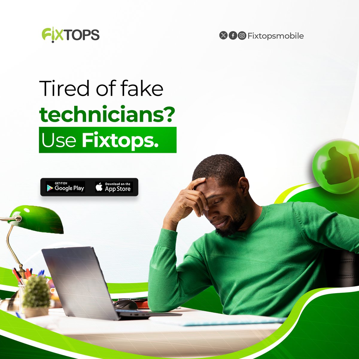 FixtopsNG's tweet image. Tired of Fake Technicians?
Don’t gamble with your gadgets choose Fixtops and fix it right the first time. 💯

Book your repair today!

#FixtopsFixIt #NoMoreFakeTechnicians #VerifiedExperts #PhoneRepair #LaptopRepair