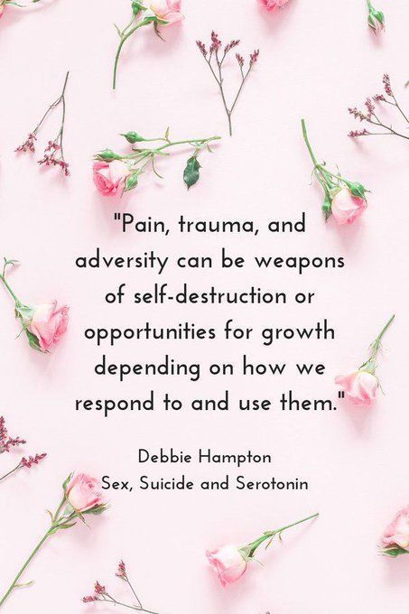 dlhampton's tweet image. Sex, Suicide and Serotonin by Debbie Hampton buff.ly/2xhoyvR

Allowing yourself to feel and process all of your emotions is how you heal.

#depression #suicide #selfhelp #mentalhealth