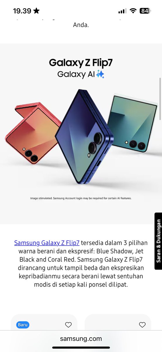 Warna Samsung Galaxy Z Flip7: Blue Shadow, Jet Black dan Coral Red

Ambil momen tentang pedalaman Indonesia ok banget dengan hp ini

Indrayani: Bogor

<a href="/LailyLaily/">Laily</a> <a href="/anggorosakti/">anggoro</a> <a href="/debbytrianaa/">Debby</a> 

#GalaxyZFold7 #GalaxyZFlip7 #GalaxyAI #GalaxyZFlip7diTrans7Part7 #SamsungXTRANS7