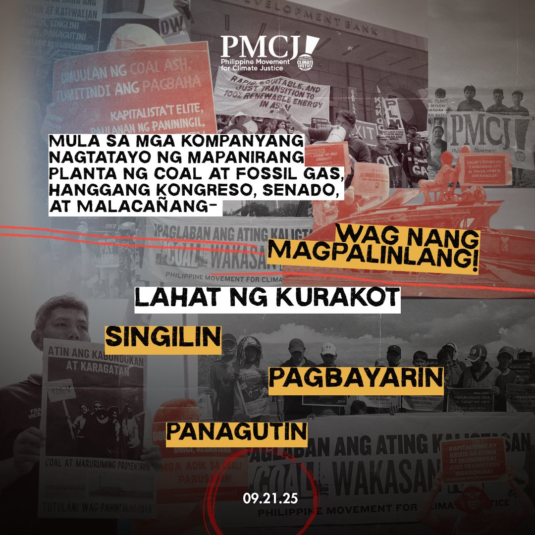 Matagal na nating ipinapanawagan kung paanong konektado ang krisis sa klima at ekonomiya. Iisang sistema ang kalaban.

Sumama sa protesta.
Setyembre 21.