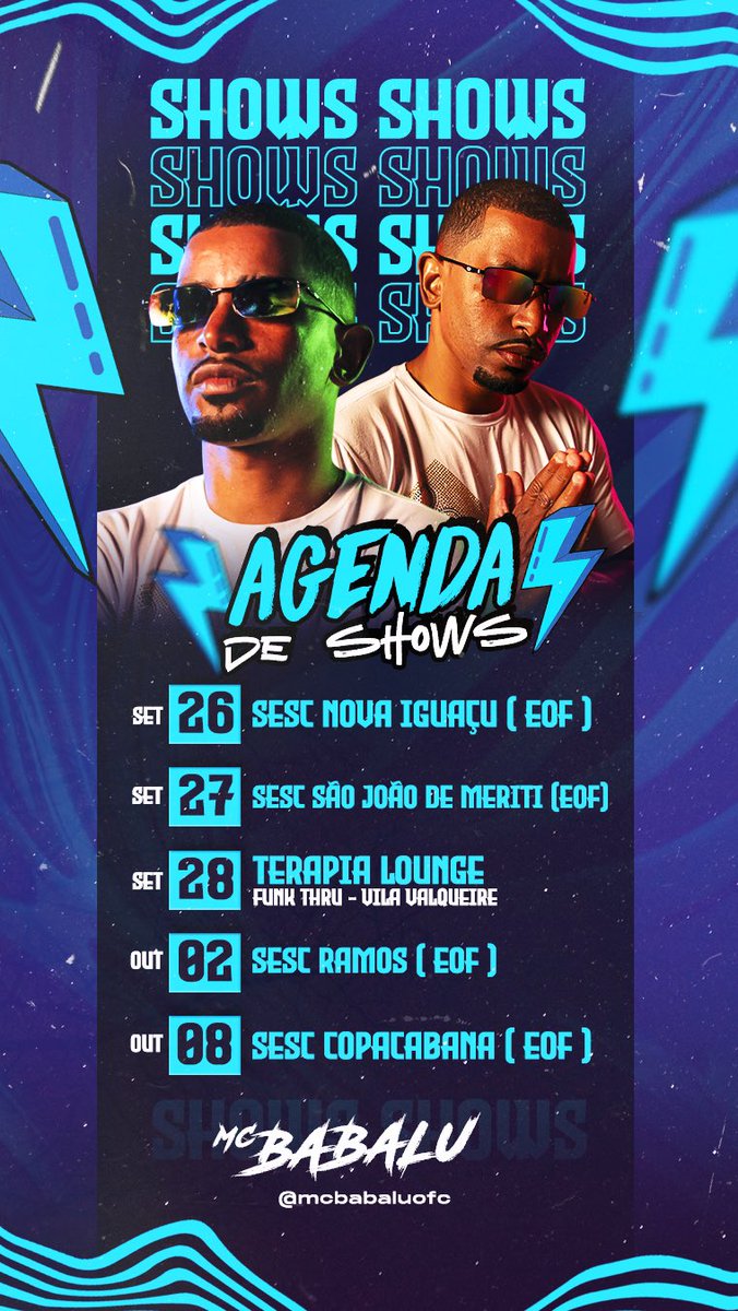 mcbabalu03's tweet photo. Bom dia! Com a nossa agenda 📆 de shows 
Que comecem os jogos 🎶🎶🎶🎶🚀

@RecMare @AMSTERDAMOFC @estudeofunk #bailefunk https://t.co/0HCdvXx0XS