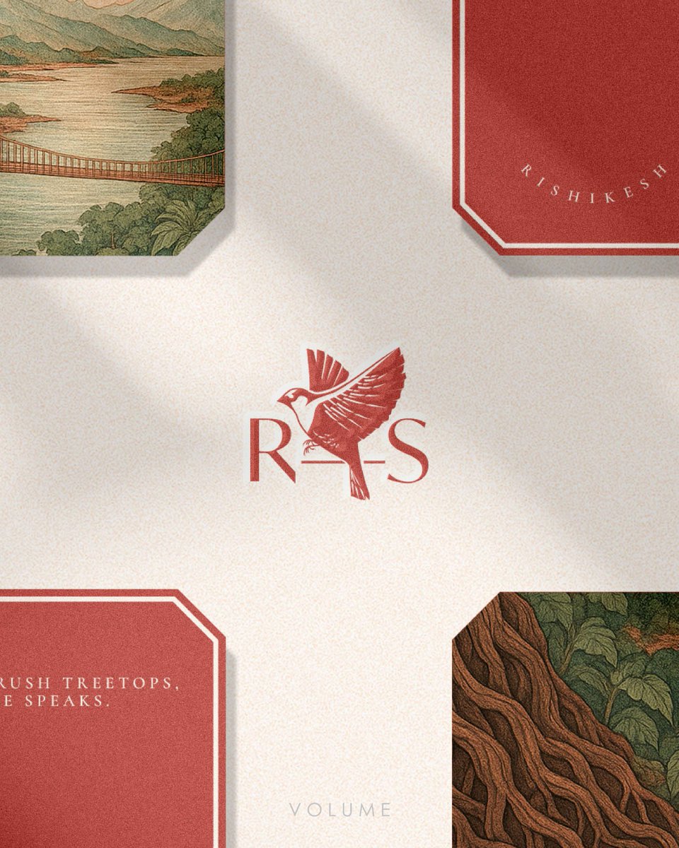 weforVOLUME's tweet image. Our branding for Roots and Sky understands luxury. Soft geometry, layered lines, natural tones, gentle typography create the visual identity. A bird in mid-flight reflects the brand. Roots to ground you, sky to let you drift.
#weforVOLUME #ReflectingGrowth #Kyoorius