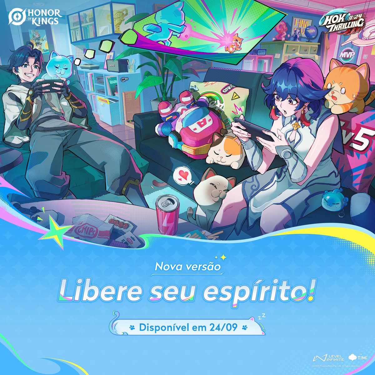 HoK_BR's tweet photo. 🐾 Jogue com seu parceiro virtual!
A nova versão de HOK chega em 24 de setembro.
Novo sistema: Duendito está chegando!
🔥Prepare-se para mergulhar na diversão definitiva!
#HonorofKings #HOK #HOKThrilling #Spriteling https://t.co/jmraxk5bES