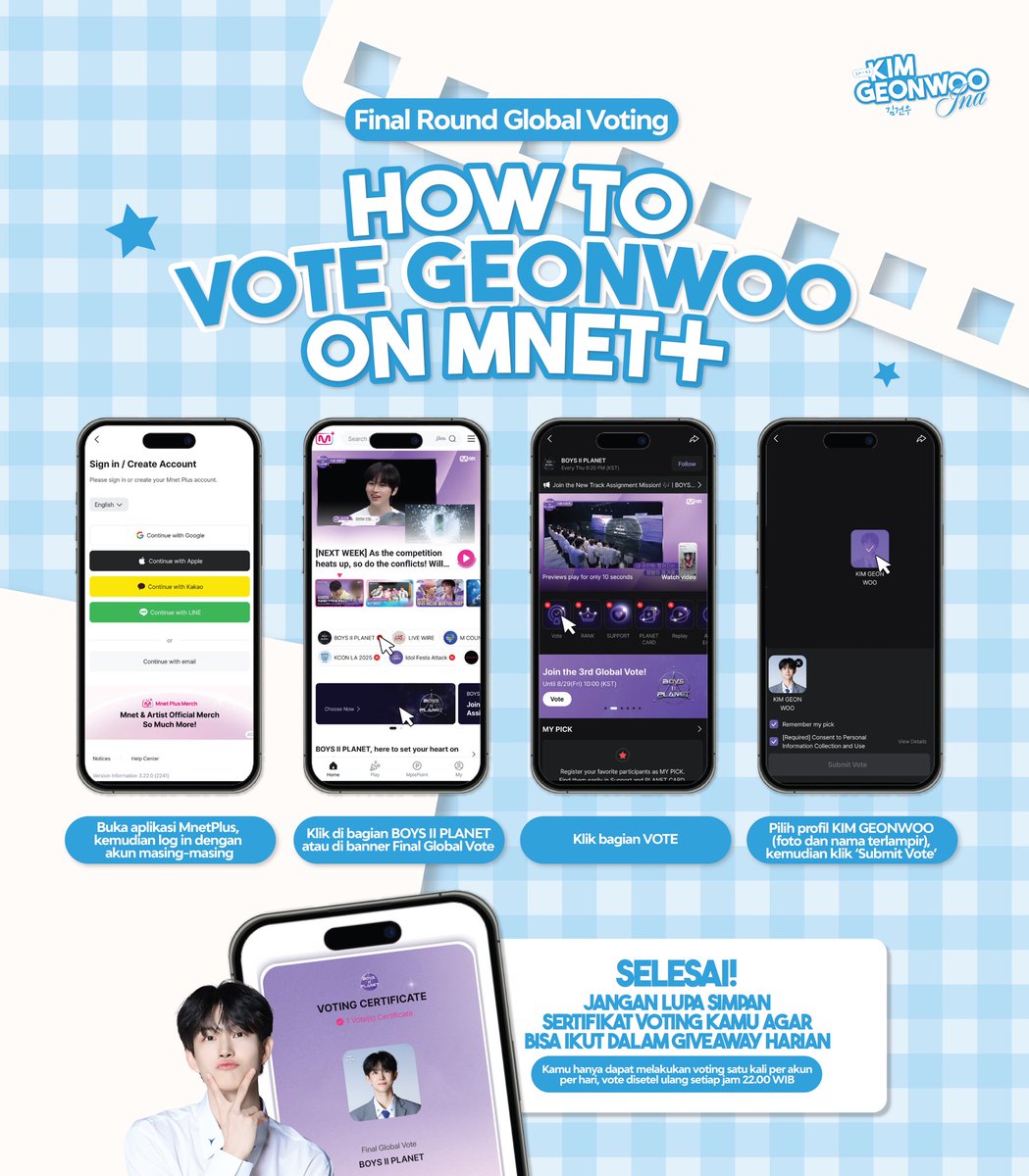🌟 1 PICK KIM GEONWOO GIVEAWAY 🌟

Dalam rangka dukung Kim Geonwoo di BOYS 2 PLANET, aku mau adain giveaway besar-besaran 7 HARI BERTURUT-TURUT! 🔥

🎉 Hadiah Harian (selama 7 hari):
💸 Rp100.000 untuk 2 orang/hari
💎 200 Robux untuk 1 orang/hari

🎁 Hadiah Spesial:
– CD Taylor