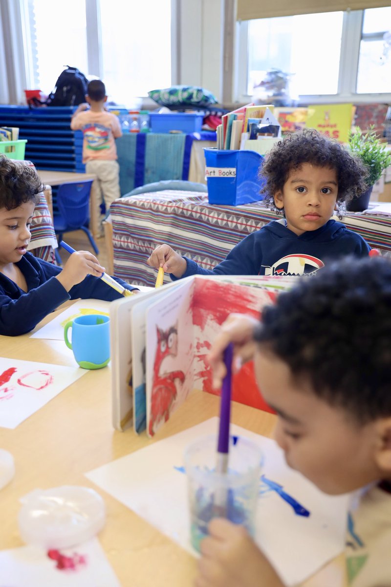RoseHillPreKBX's tweet photo. 🎨 To celebrate #ArtsinEducationWeek, our young artists at Rose Hill’s Marion Ave location dove into their feelings with colors! After reading The Color Monster by Anna Llenas, students painted their emotions, turning big feelings into beautiful works of art. 💛 #TheColorMonster https://t.co/4p2ipHwbcp