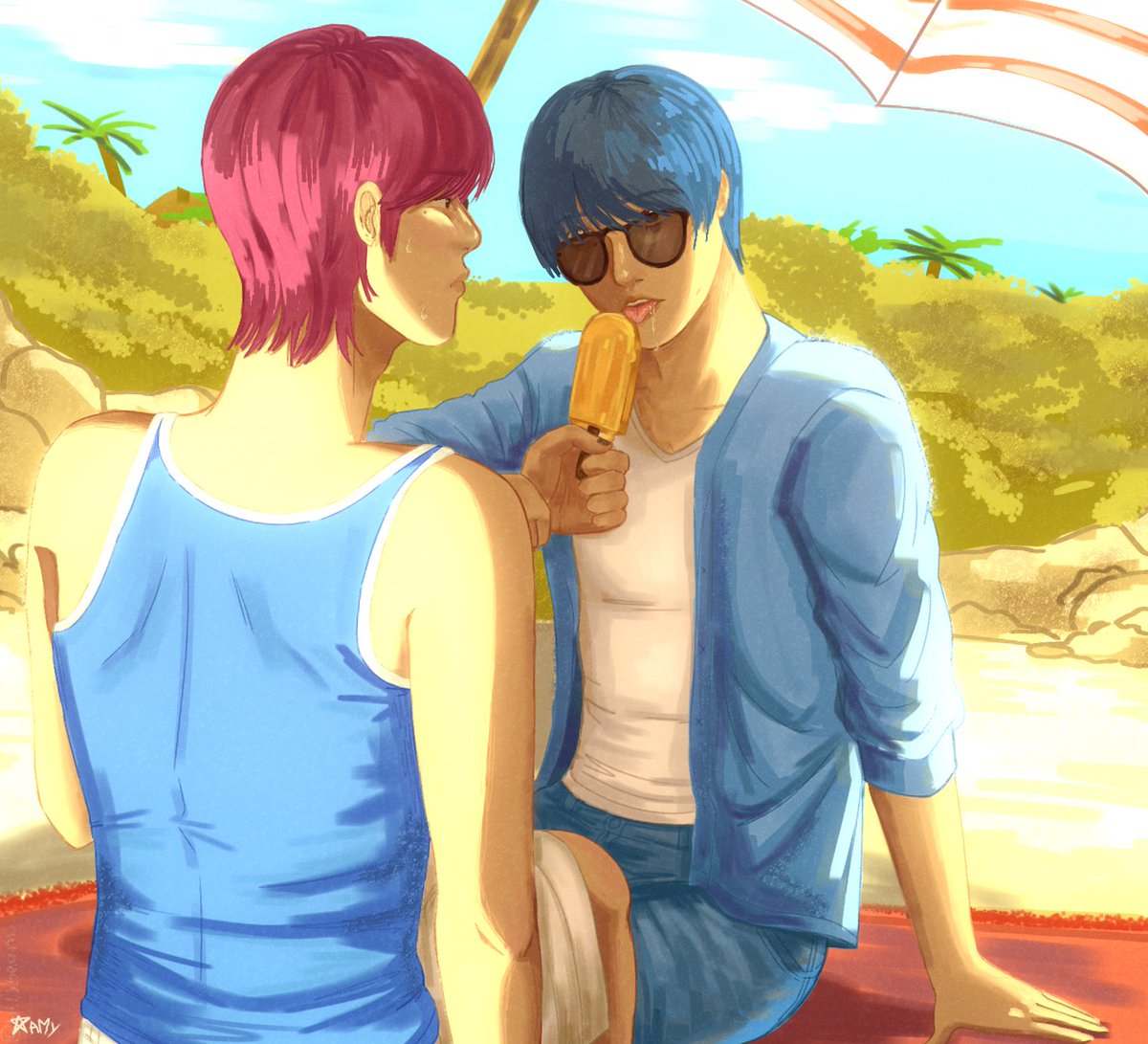 sillybeom's tweet photo. 🦊🐰🏖️
inspirado no capítulo da praia de #qsdme !! yippie!!!! https://t.co/mxgccCDeYm