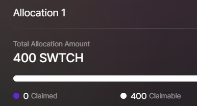 #エアドロ 小市民のおこづかい帳（その67）
#switchboard
何かをやった記憶はないのですが…
400 $SWTCH ＝ $40
確認はこちらから👇
claim.switchboard.foundation